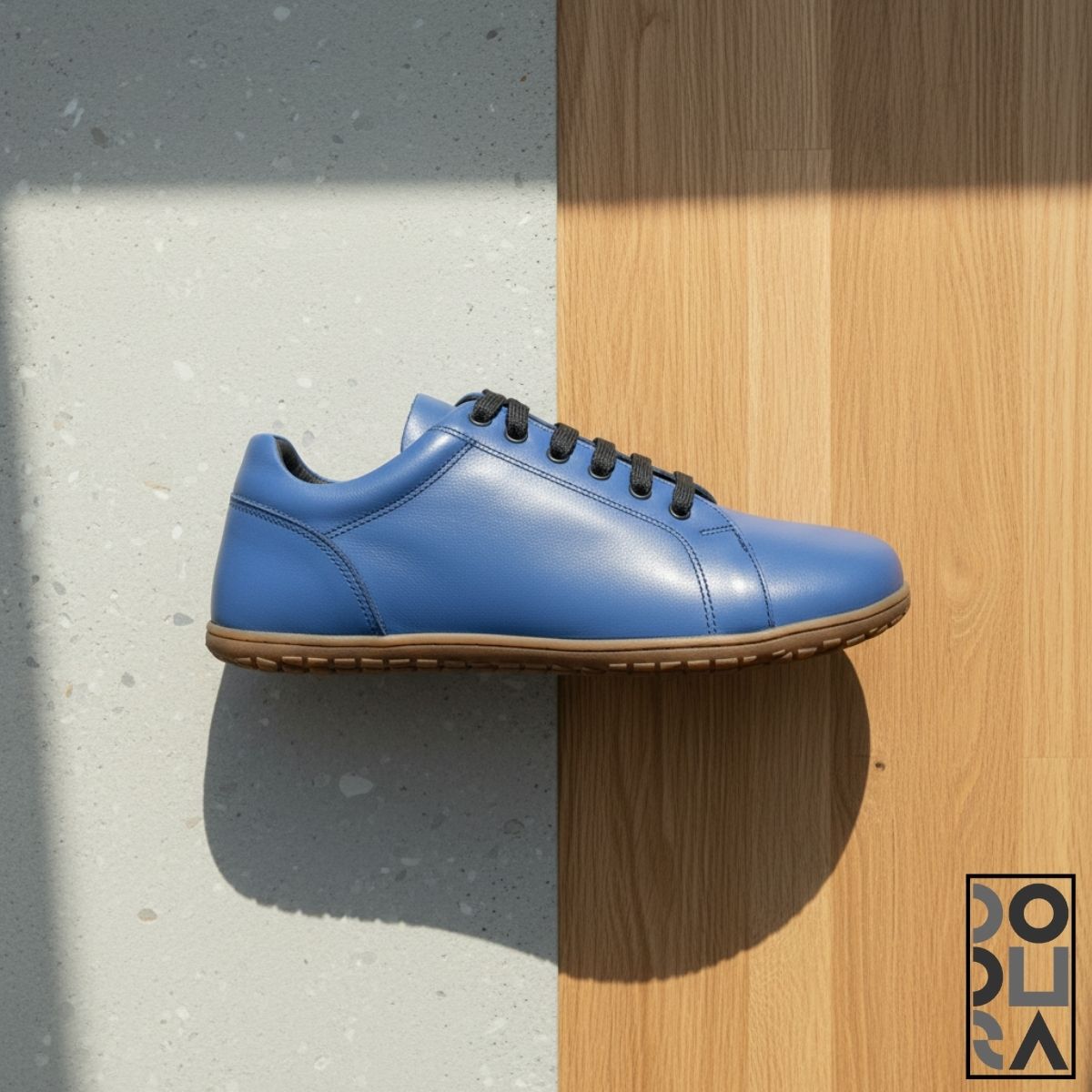 Dodura Barefoot Ayakkabı - Premium Deri (Mavi-Natürel) DDRMN01 - Görsel 2