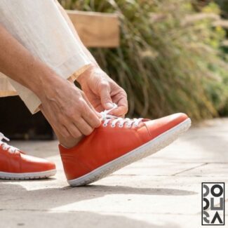 Dodura Barefoot Ayakkabı - Premium Deri (Mercan-Beyaz) DDRMB01