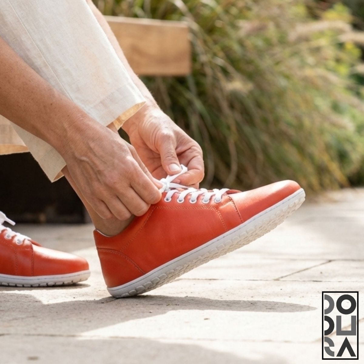 Dodura Barefoot Ayakkabı - Premium Deri (Mercan-Beyaz) DDRMB01