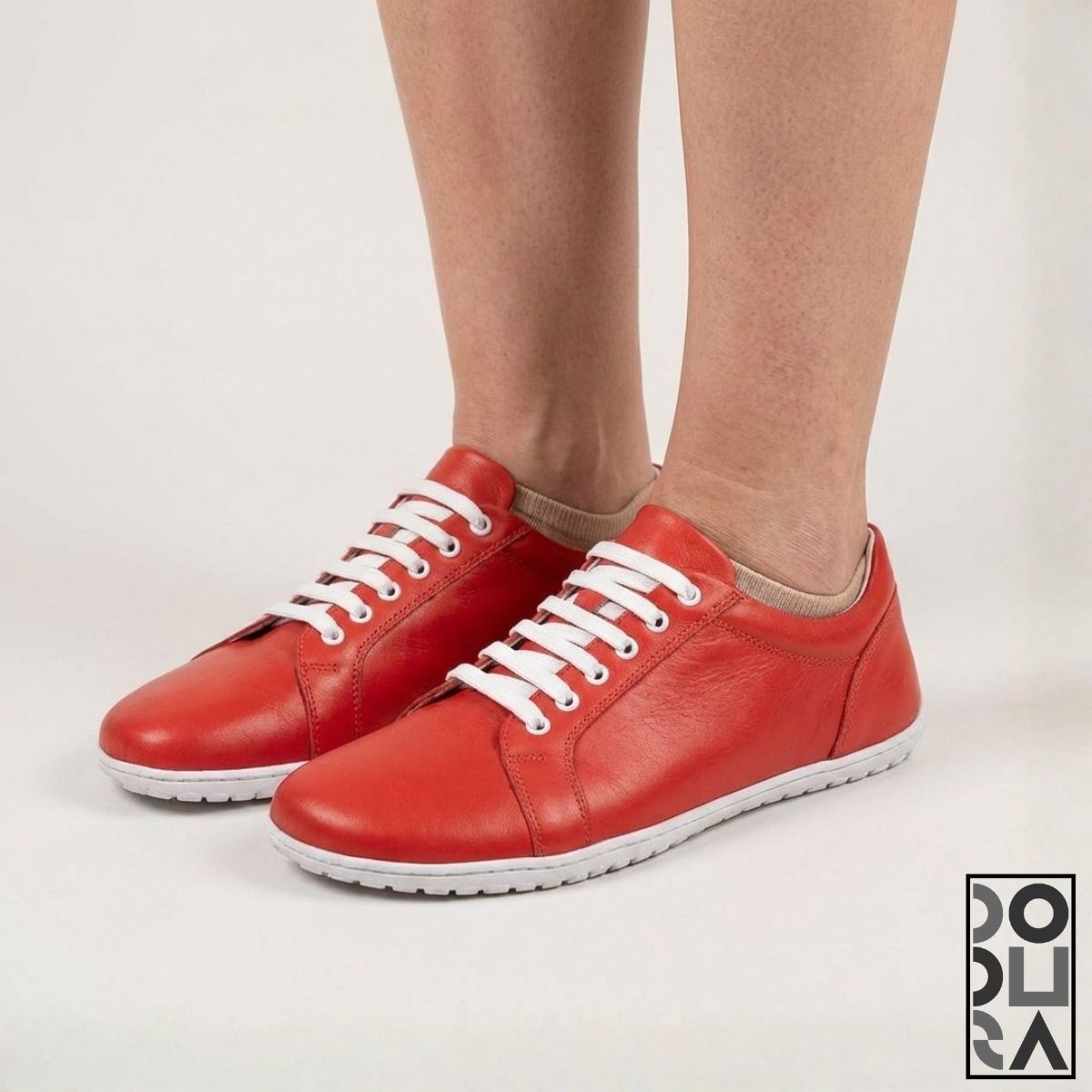 Dodura Barefoot Ayakkabı - Premium Deri (Mercan-Beyaz) DDRMB01 - Görsel 3