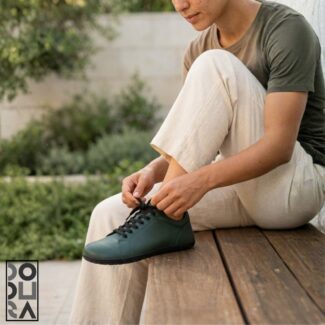 Dodura Barefoot Ayakkabı - Premium Mat Deri (Koyu Yeşil-Siyah) DDRYS01