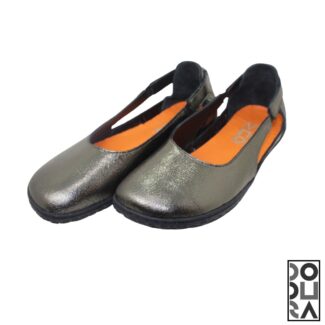 Dodura Barefoot Babet - Premium Deri (Çelik-Siyah) DDRBCS01