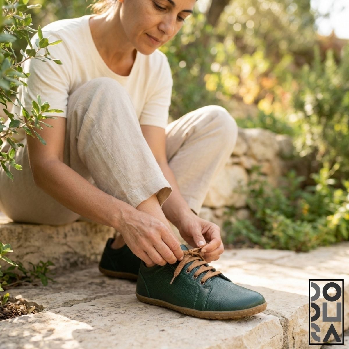 Dodura Barefoot Ayakkabı - Premium Deri (Koyu Yeşil-Krep) DDRKYK01